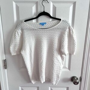 Draper James RSVP White Short Sleeve Women's XL Sweater Tee